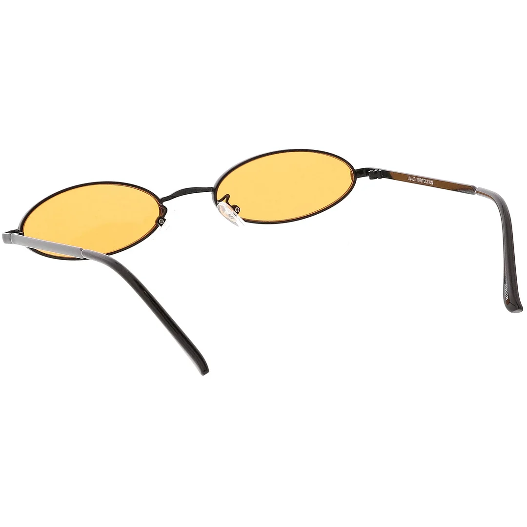 Extreme Small Oval glasses Color Tinted Flat Lens 51mm