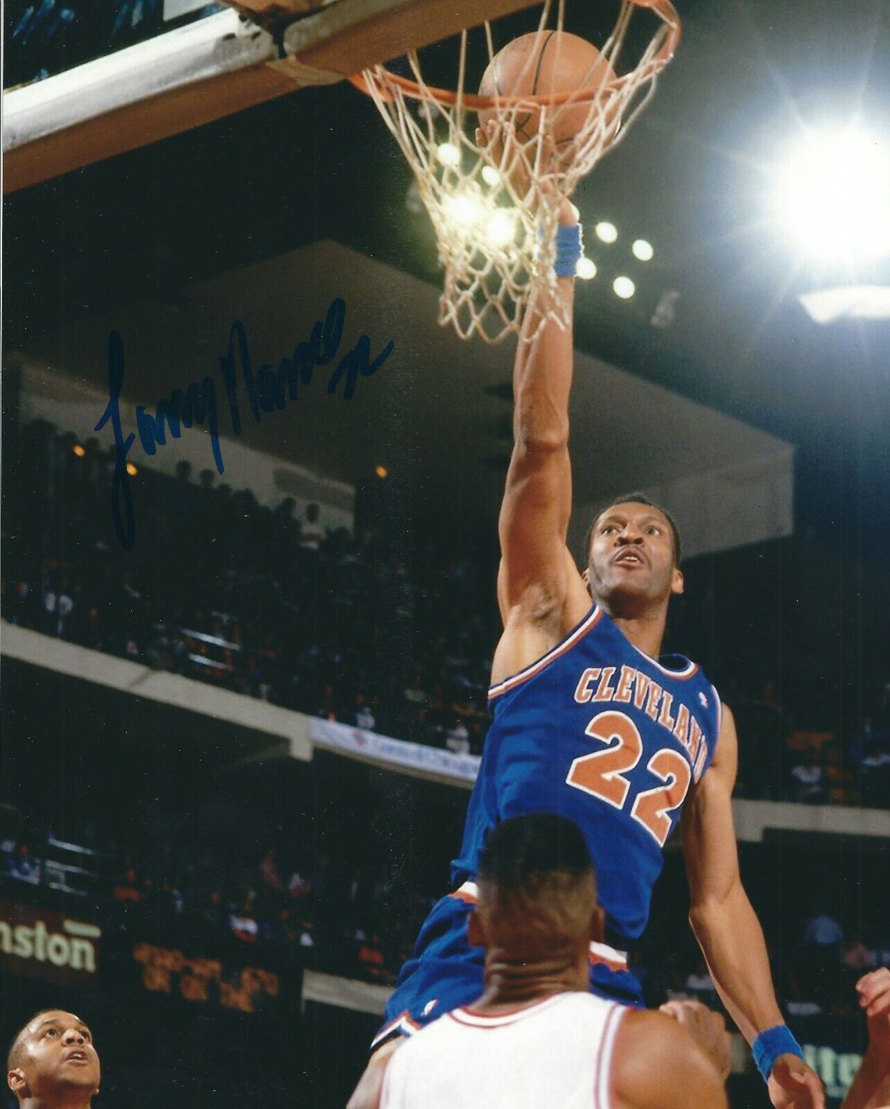 Signed 8x10 LARRY NANCE Cleveland Indians Autographed Photo Poster painting w/COA