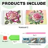 2 Pack Rose DIY Diamond Art Spiral Notebook Kit 80 Pages No Lines