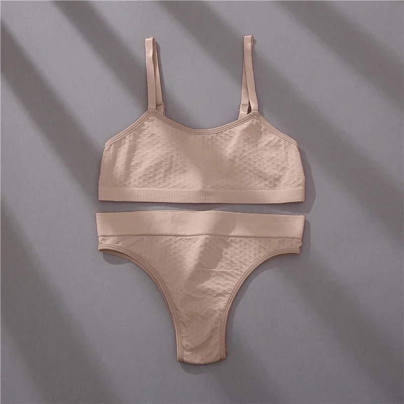 FINETOO S-2XL Women Seamless Bra Lingerie Set Sexy Push Up Crop Top Brazilian Panties Active Sports Sets Fitness Top Underwear