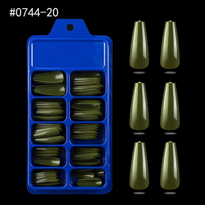 Lamemoria 100/500pcs/opp/box Fake Nails Coffin Nail Tips Press on Nails Natural Clear Long Ballerina DIY False Nail Full Cover-Nail Inspo