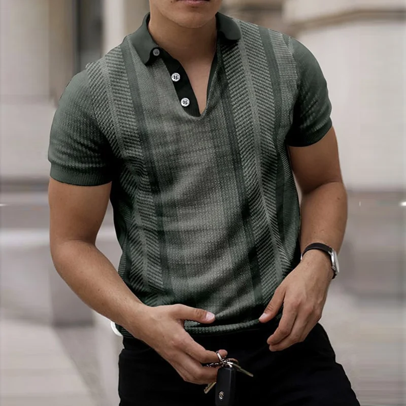Striped Short Sleeve Polo Shirt