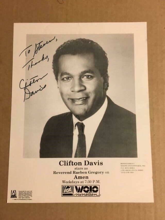 Clifton Davis Signed 8 1/2 x 11 Photo Poster painting from Amen COA