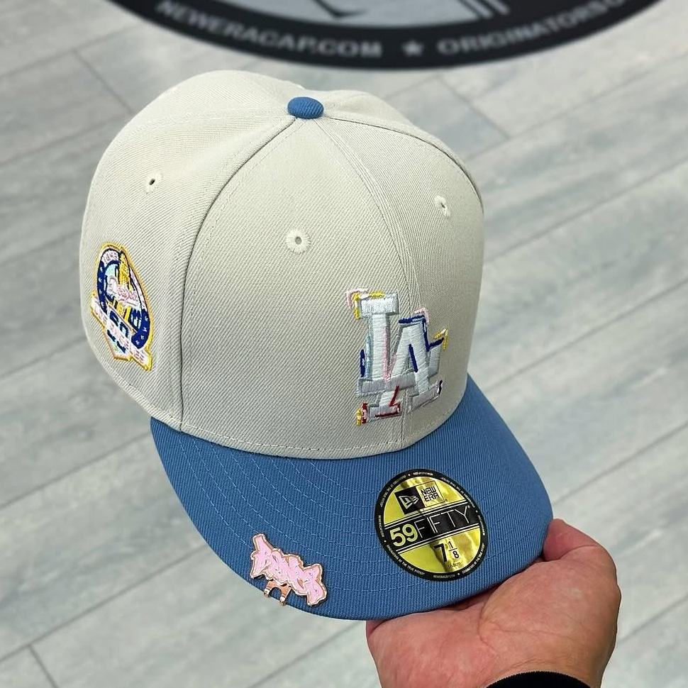 NEW ERA STONE LOS ANGELES DODGERS BRUSH LOGO EMBROIDERED CASUAL BASEBALL CAP
