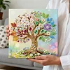 DIY Pearl Painting Four Seasons Tree for Home Decor with Frame(25x25cm)