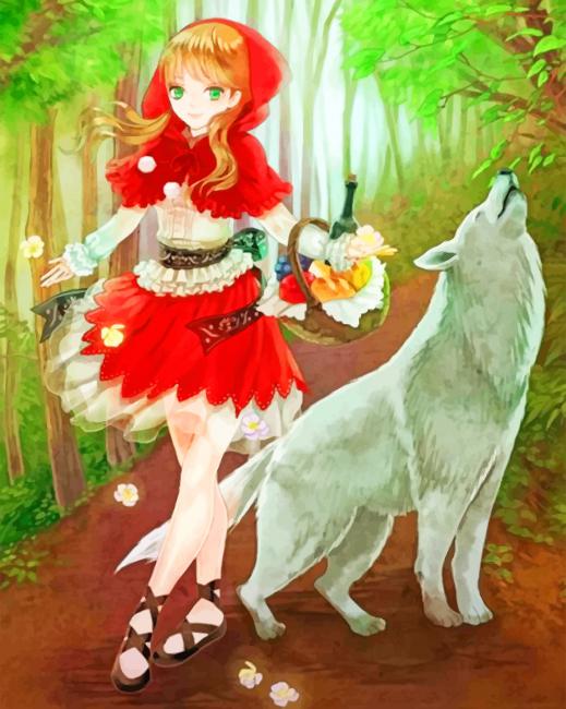 

Red Hood And Fox – Paint By Numbers - 40*50CM, 501 Original