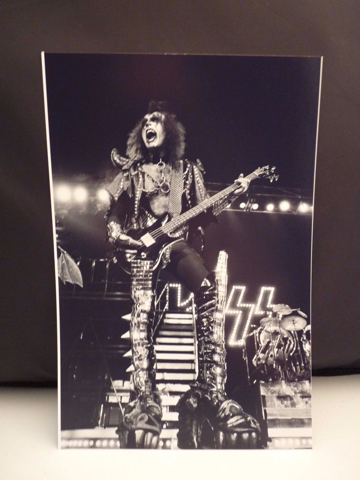 Kiss 1977 L.A. Forum Gene Simmons Live 8x12 Photo Poster painting #10 From Original Negative