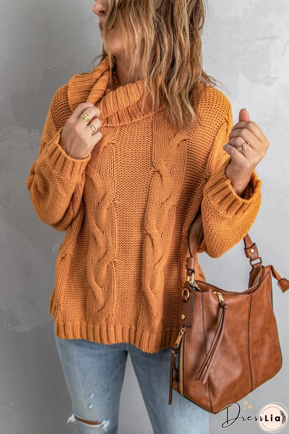 Knitted Turtleneck Pullover Sweater