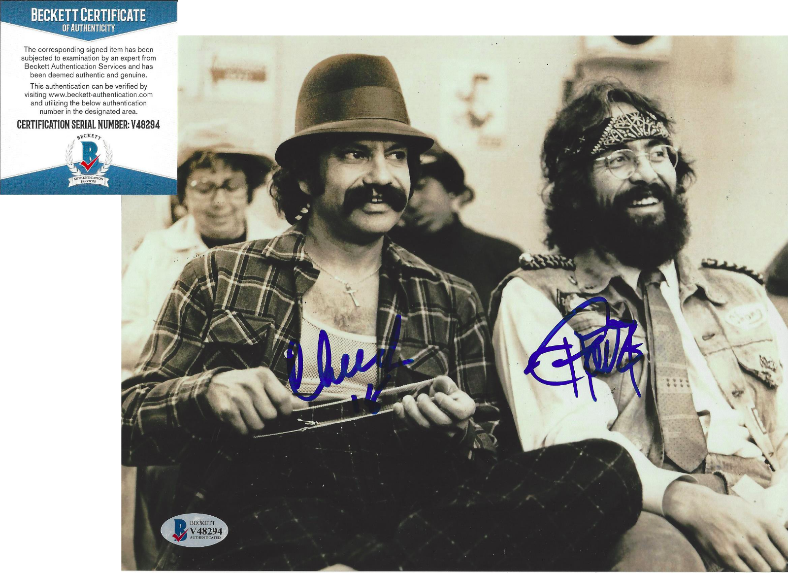 CHEECH MARIN & TOMMY CHONG SIGNED UP IN SMOKE 8x10 MOVIE Photo Poster painting E BECKETT COA BAS