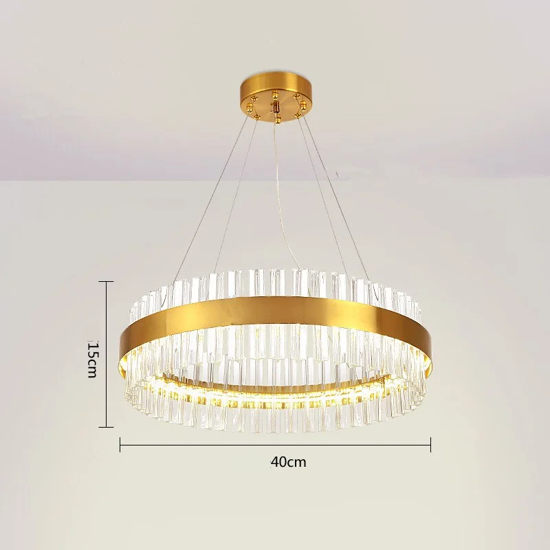 Postmodern Lustre Crystal Led Dimmable Pendant Light Nordic Round Chandelier Metal Luminarie Suspend Lamp Gold Pendant Lighting