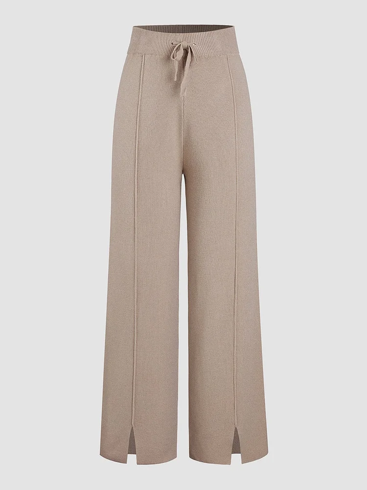Ribbed Mystique Wide Leg Pants