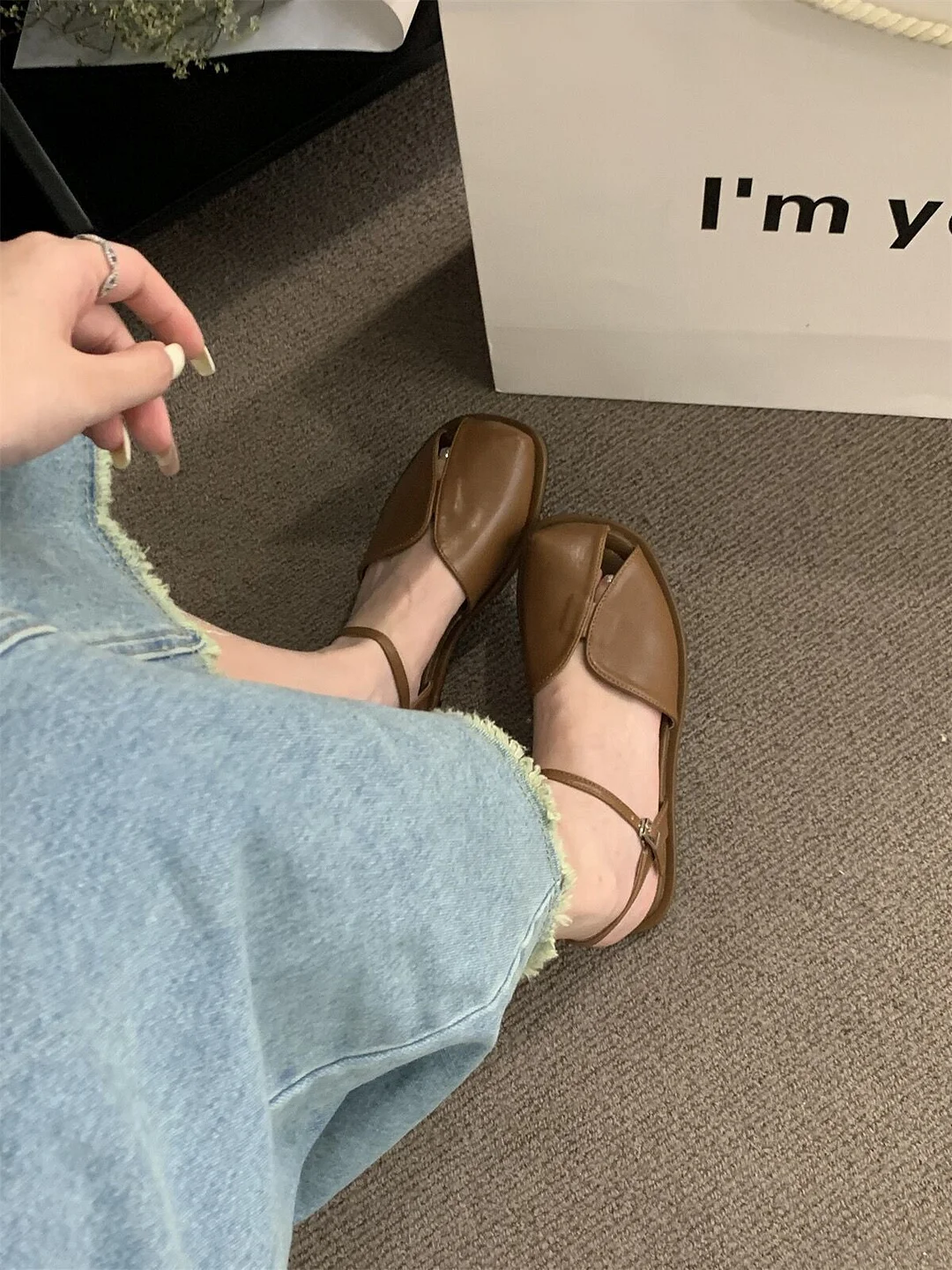 Breakj Breakj Sandals Women 2025 New Summer Korean Version Of The Sen Series Retro Fairy Wind Casual Soft Flat Bottom Roman Shoes