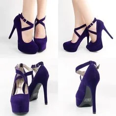 Elegant Purple Almond Toe Platform Pumps Vdcoo