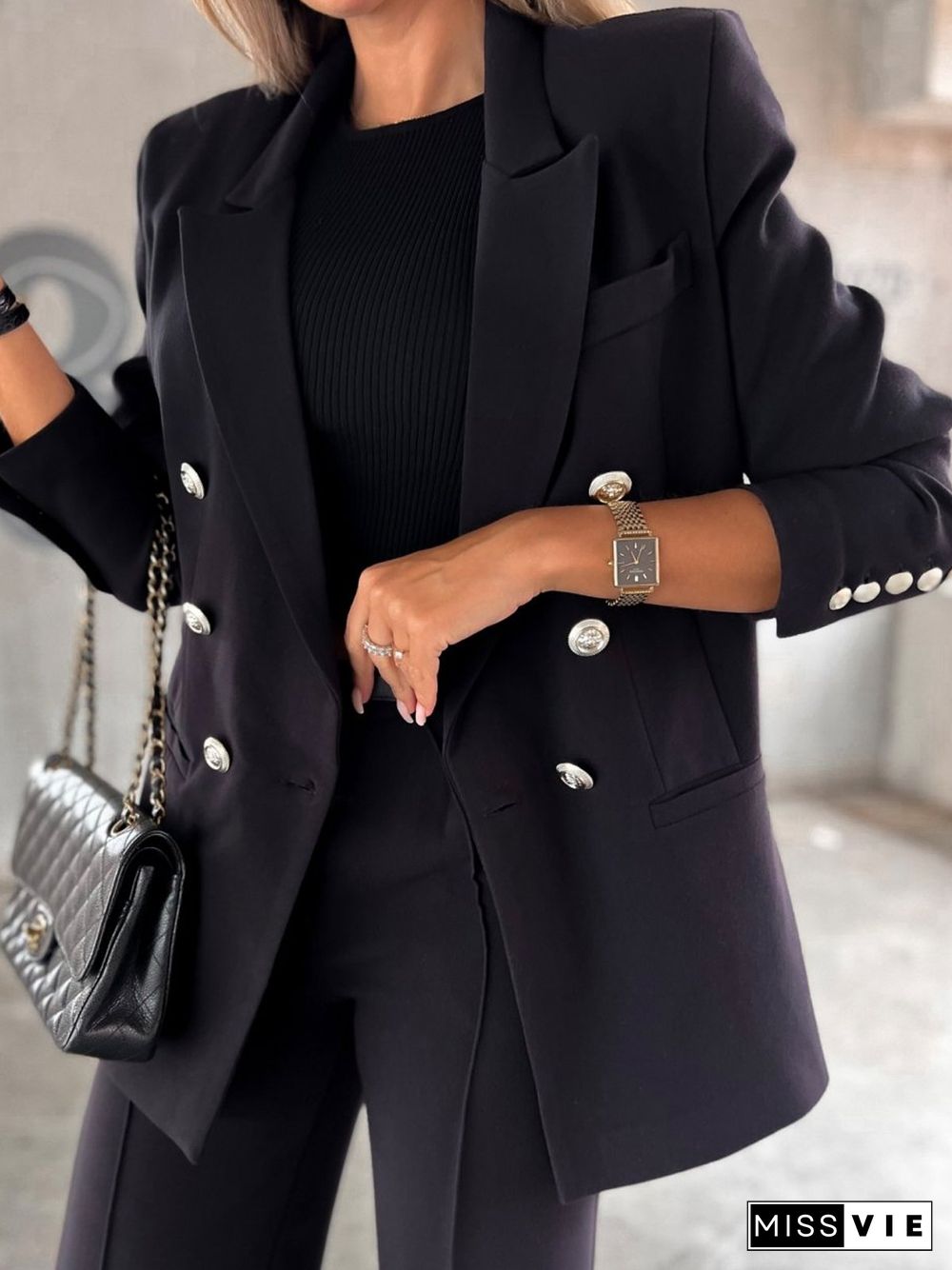 Loose Lapel Collar Casual Blazer