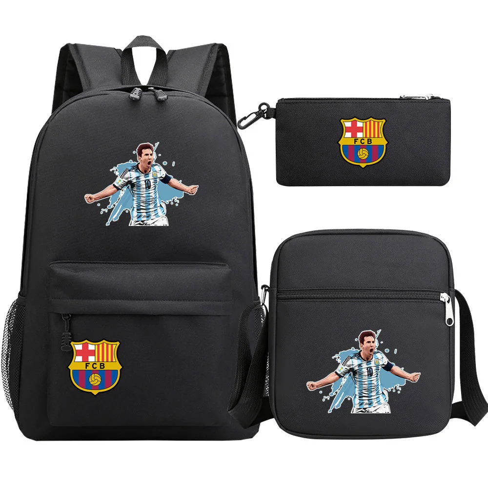 Buzzdaisy Get your little soccer star ready with Lionel Messi-themed 3-piece schoolbag set
