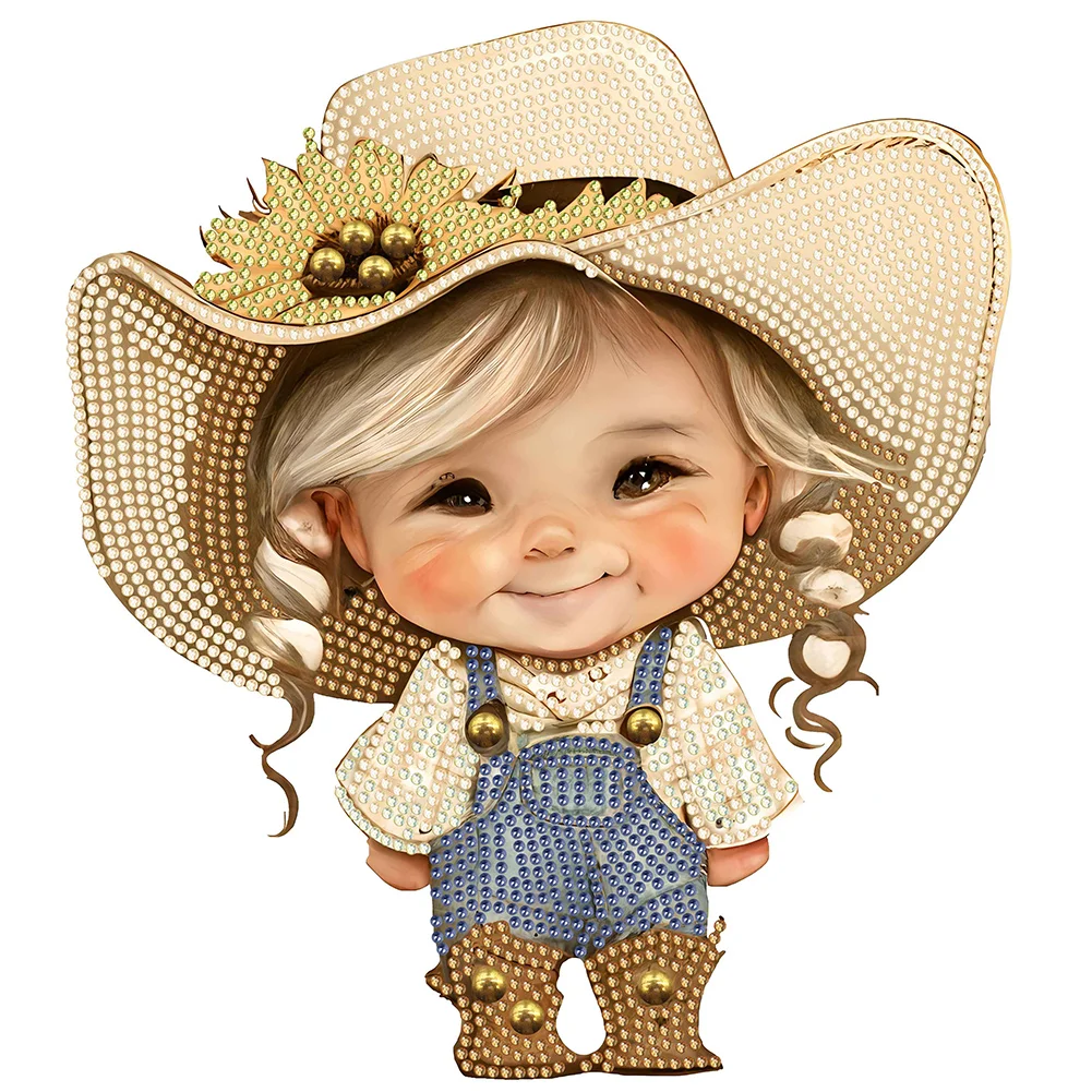 Diamond Painting - Partial Special Shaped Drill - Cowboy Kid(Canvas|30*30cm)