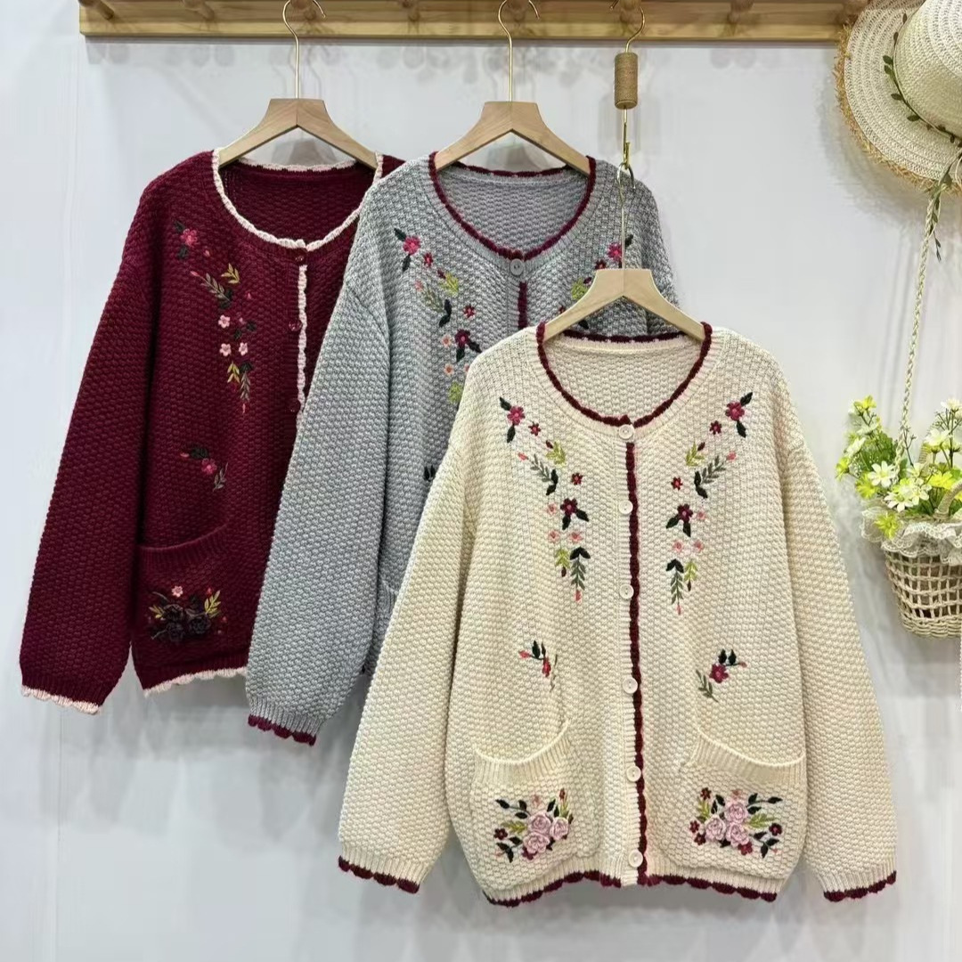 Chicfifth Sweater Women Winter Long Sleeve High Quality Autumn Vintage Top Knitted Cardigan