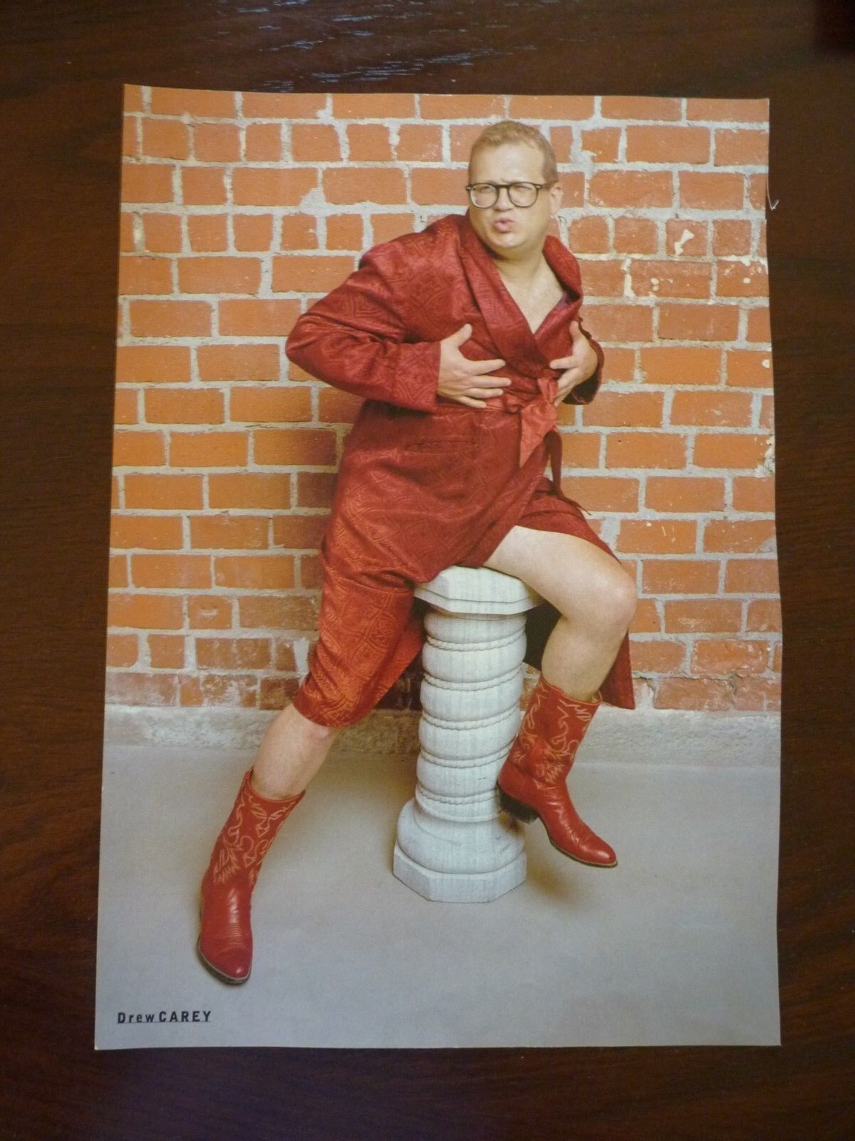 Drew Carey Schiffer Apple Double Sided Coffee Table Book Photo Poster painting Page 9x13