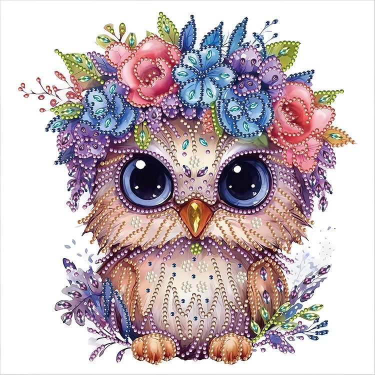 Owl 30*30CM(Canvas) Special Shaped Drill Diamond Painting gbfke