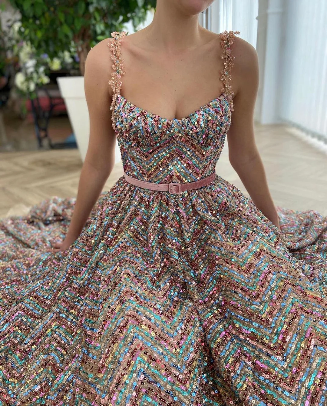 Rainbow Sequined Dress