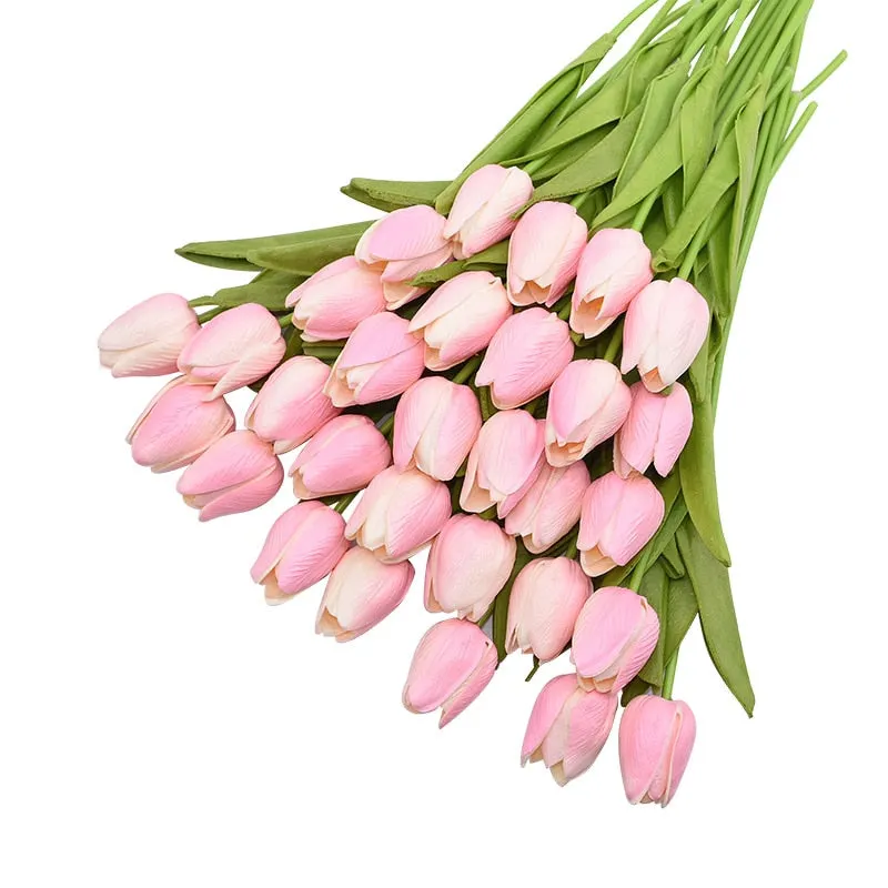31Pcs/lot Tulips Artificial Flowers PU Calla Fake Flowers Real Touch Flowers for Wedding Decoration Home Party Decoration Favors