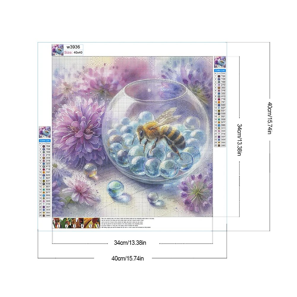 Full Round Diamond Painting 40*40cm - Bee
