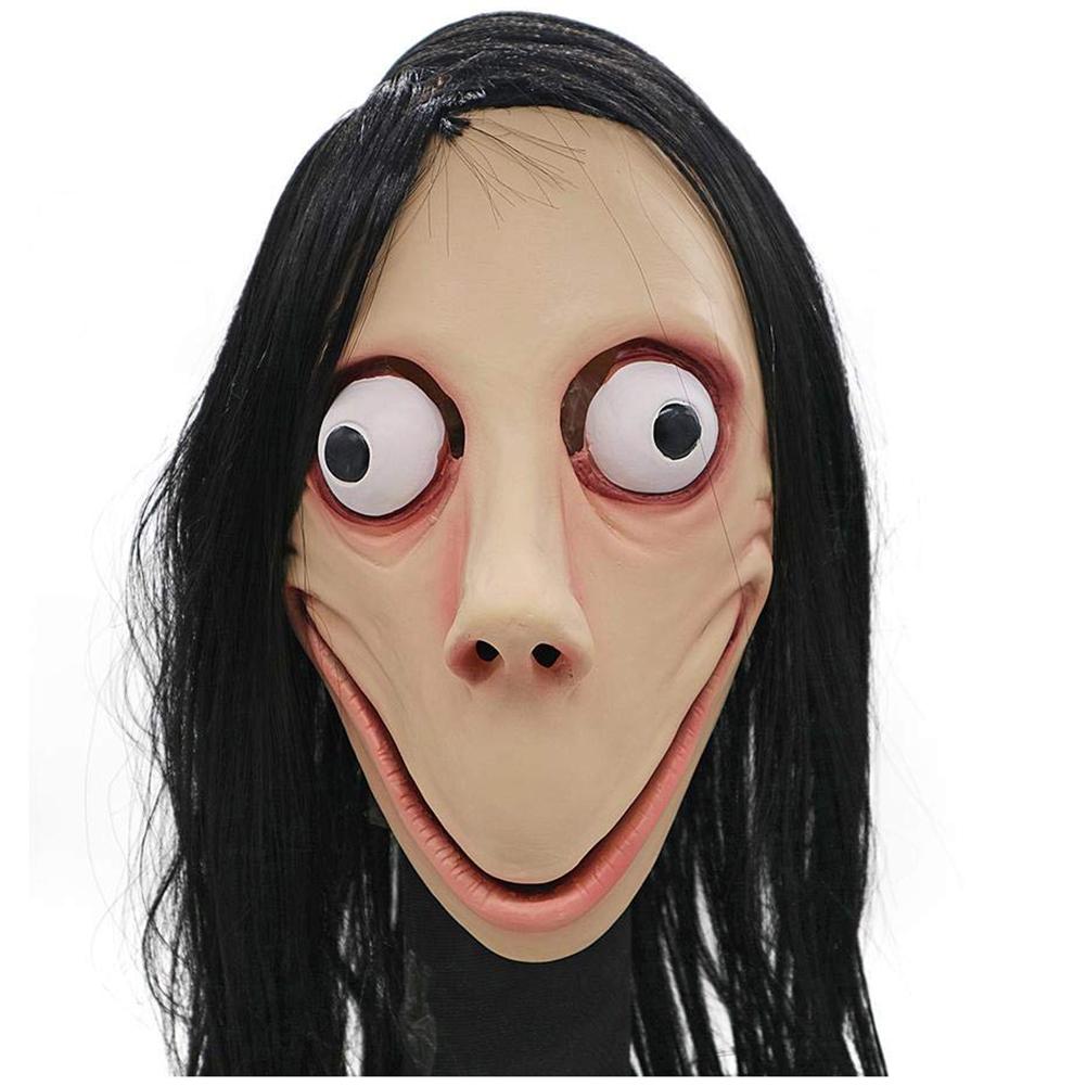 

Scary MOMO Mask No Bang Halloween Female Ghost Wig Mask Party Cosplay Props, 501 Original