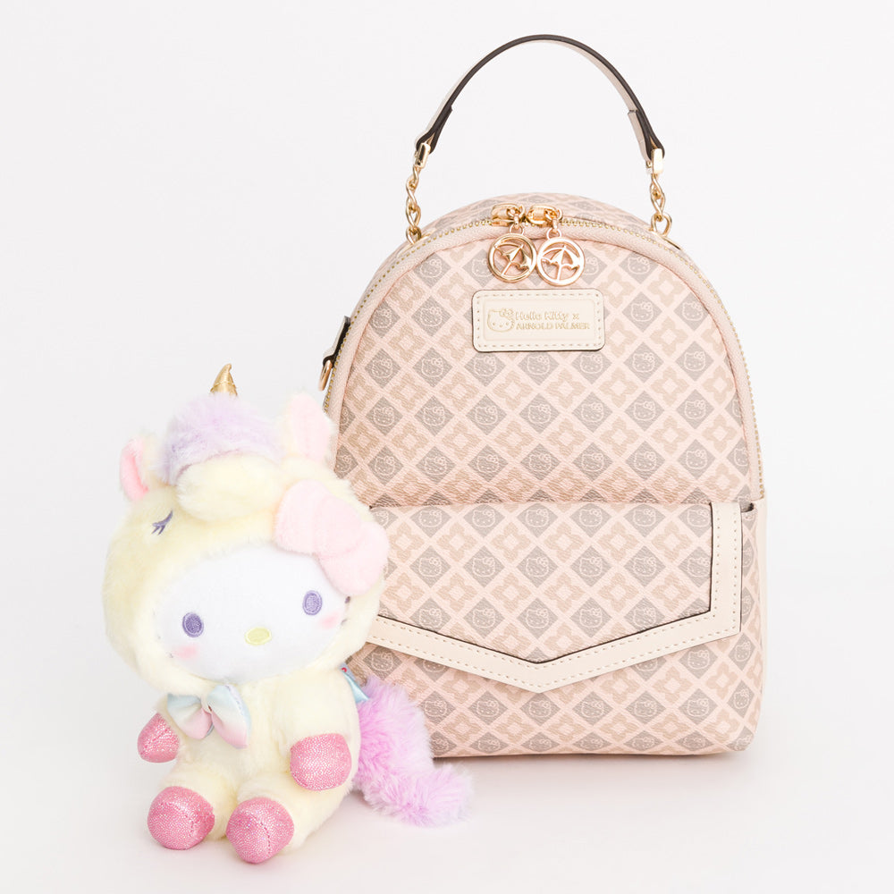 Arnold Palmer X Hello Kitty FACE Backpack Shoulder Bag Rucksack PU Leather Pink Women Girls Ladies Travel Bag A Cute Shop - Inspired by You For The Cute Soul 