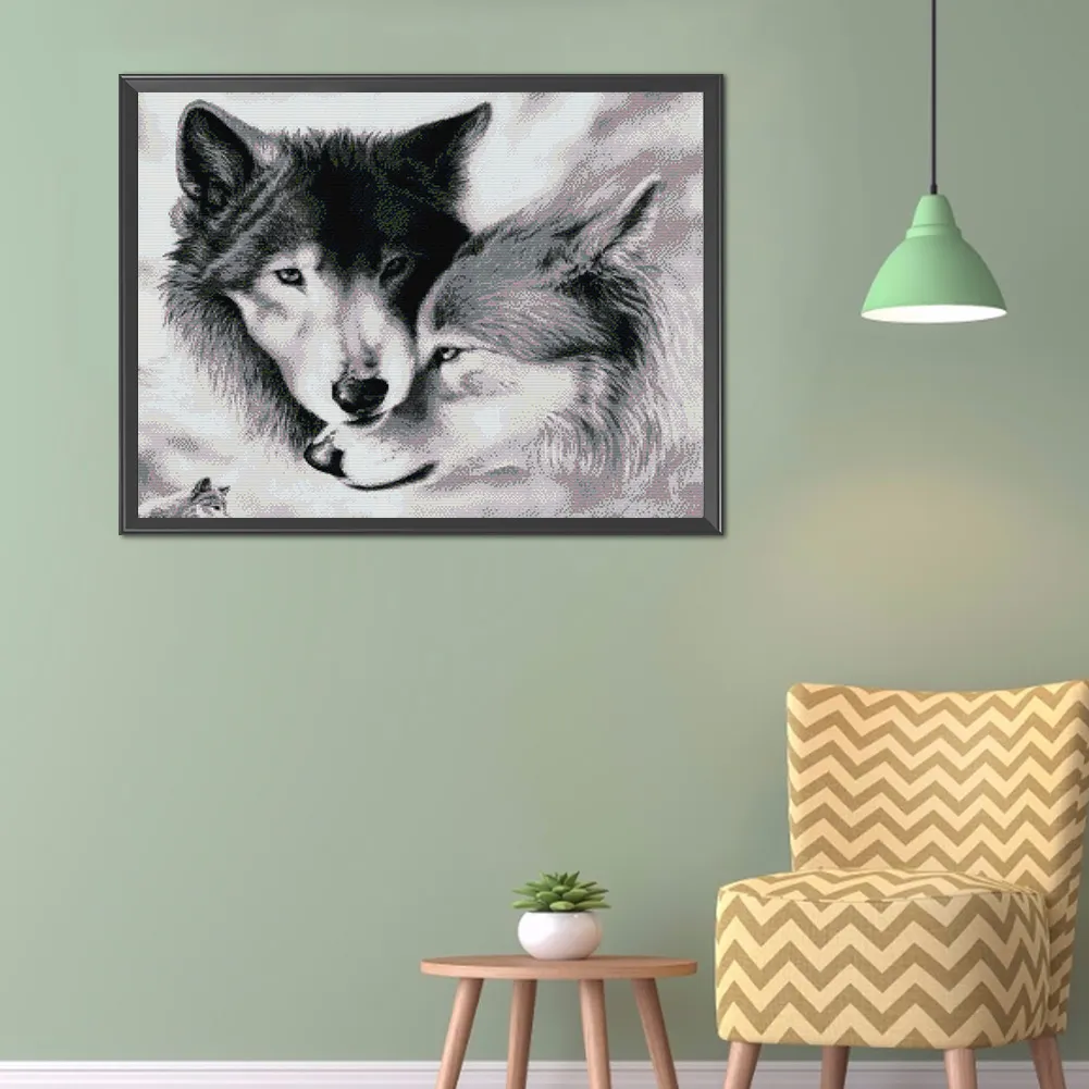 Full Printed Cross Stitch 11CT - Wolf(62*54cm)