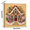 (25x25cm)DIY Pearl Painting Xmas Framed Handmade Pearl Material Art Kit Living Room Decor