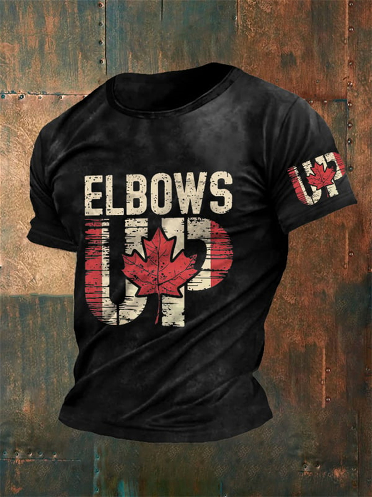Comstylish Retro Canada Elbows Up Print Men's T-shirt