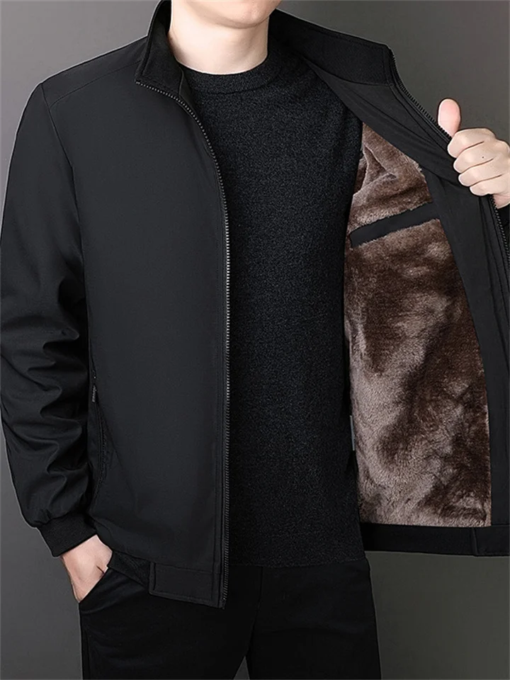 Winter New Padded Cotton Jacket Men's Casual Big Yards Thickened Stand-up Collar Jacket Men's Men's Clothing