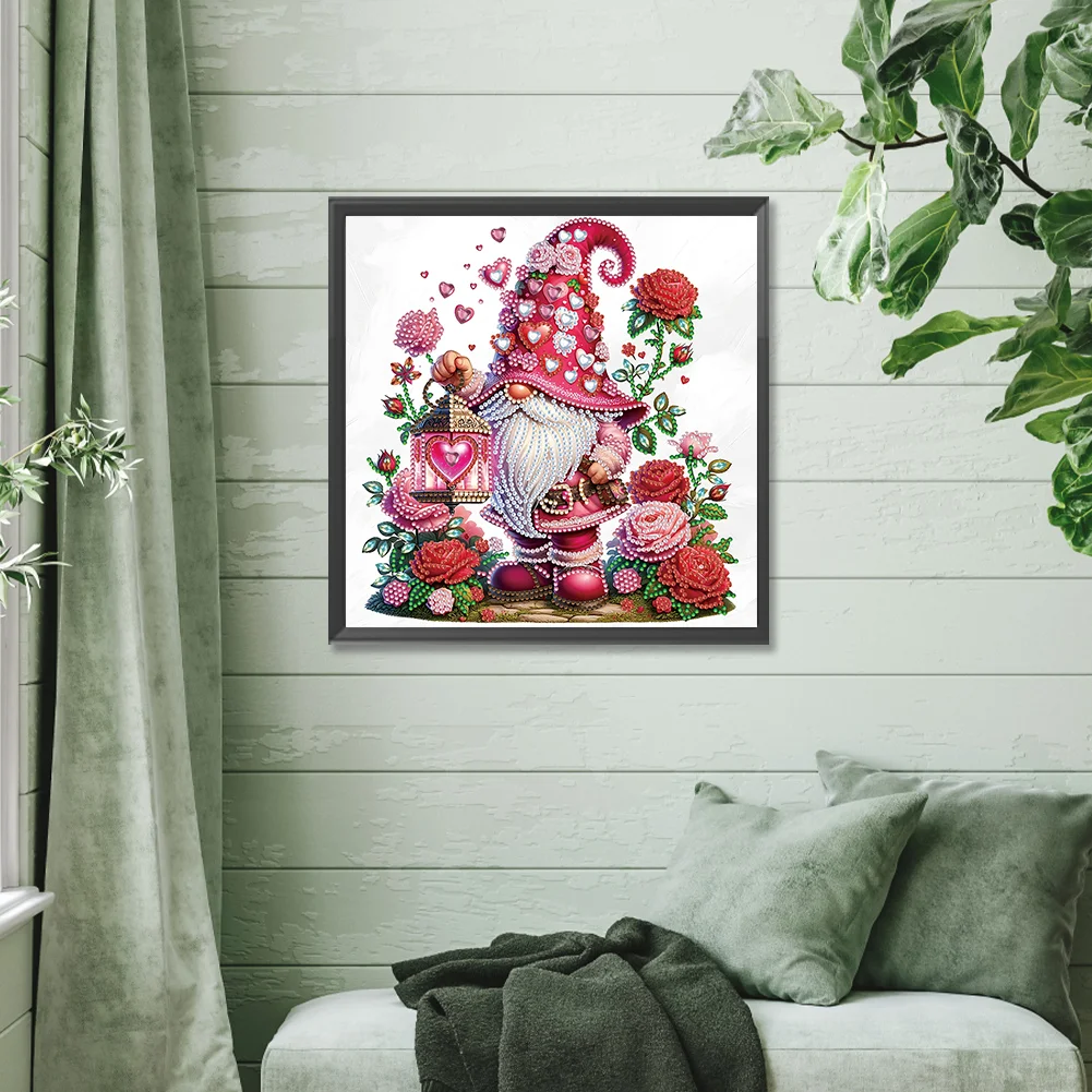 Diamond Painting - Partial Special Shaped Drill - Love Gnome(Canvas|30*30cm)