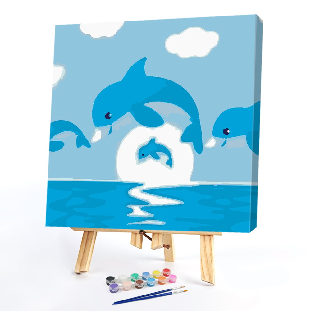 

20*20CM - Paint By Numbers - Cartoon Dolphin, 501 Original