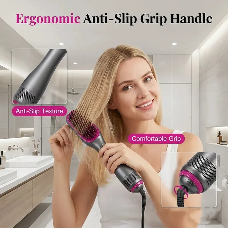 Comfortable ergonomic hot air styling brush