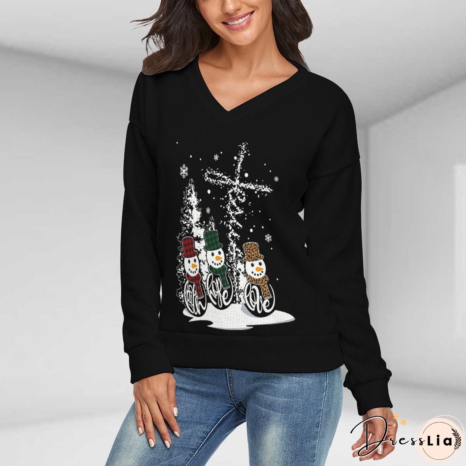 Christmas Top   Printed Holiday Long Sleeve Top