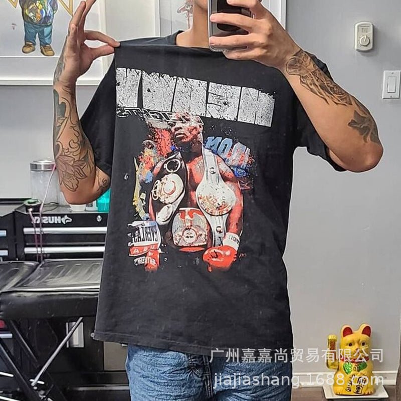 Round Neck Slim Print T-shirt