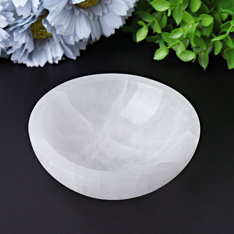 3.8" Selenite Bowl Crystal Carving Crystal