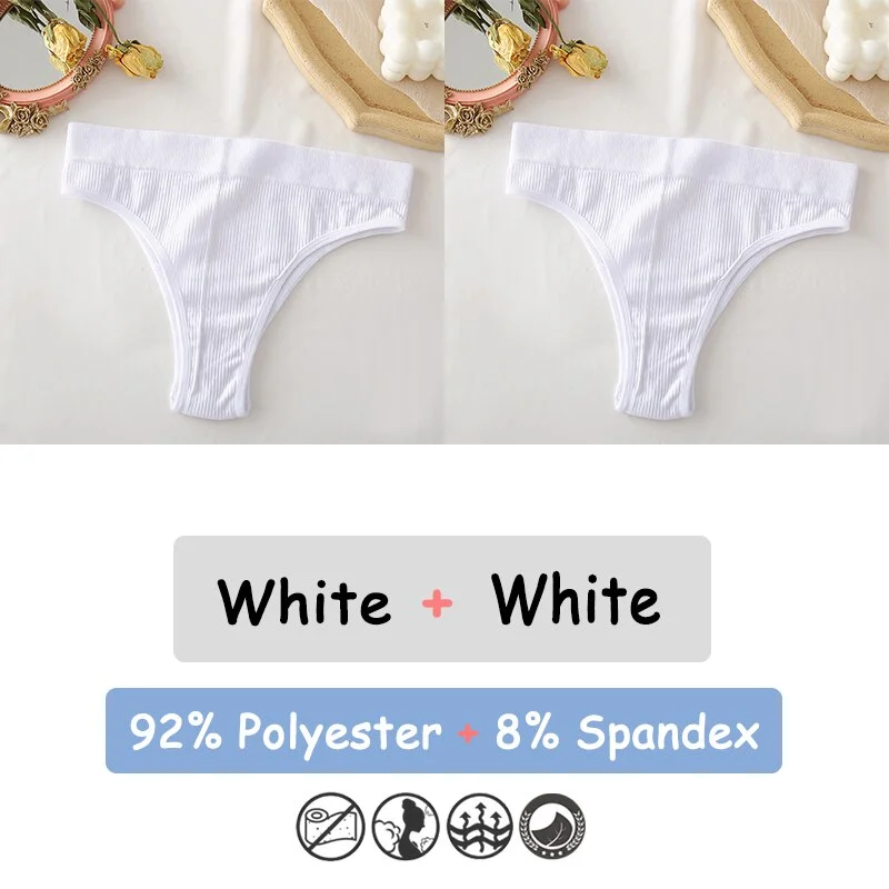 Billionm Women's Thong Seamless High Waisted Women's Panties Sexy Lingerie Comfortable Cotton Briefs Intimates Female Underpants