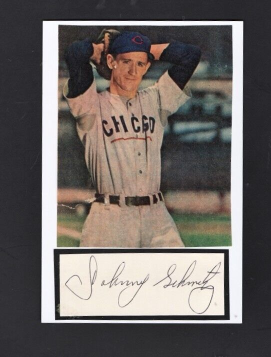 JOHNNY SCHMITZ-CHICAGO CUBS AUTOGRAPHED CUT W/COLOR Photo Poster painting-(d.2011)