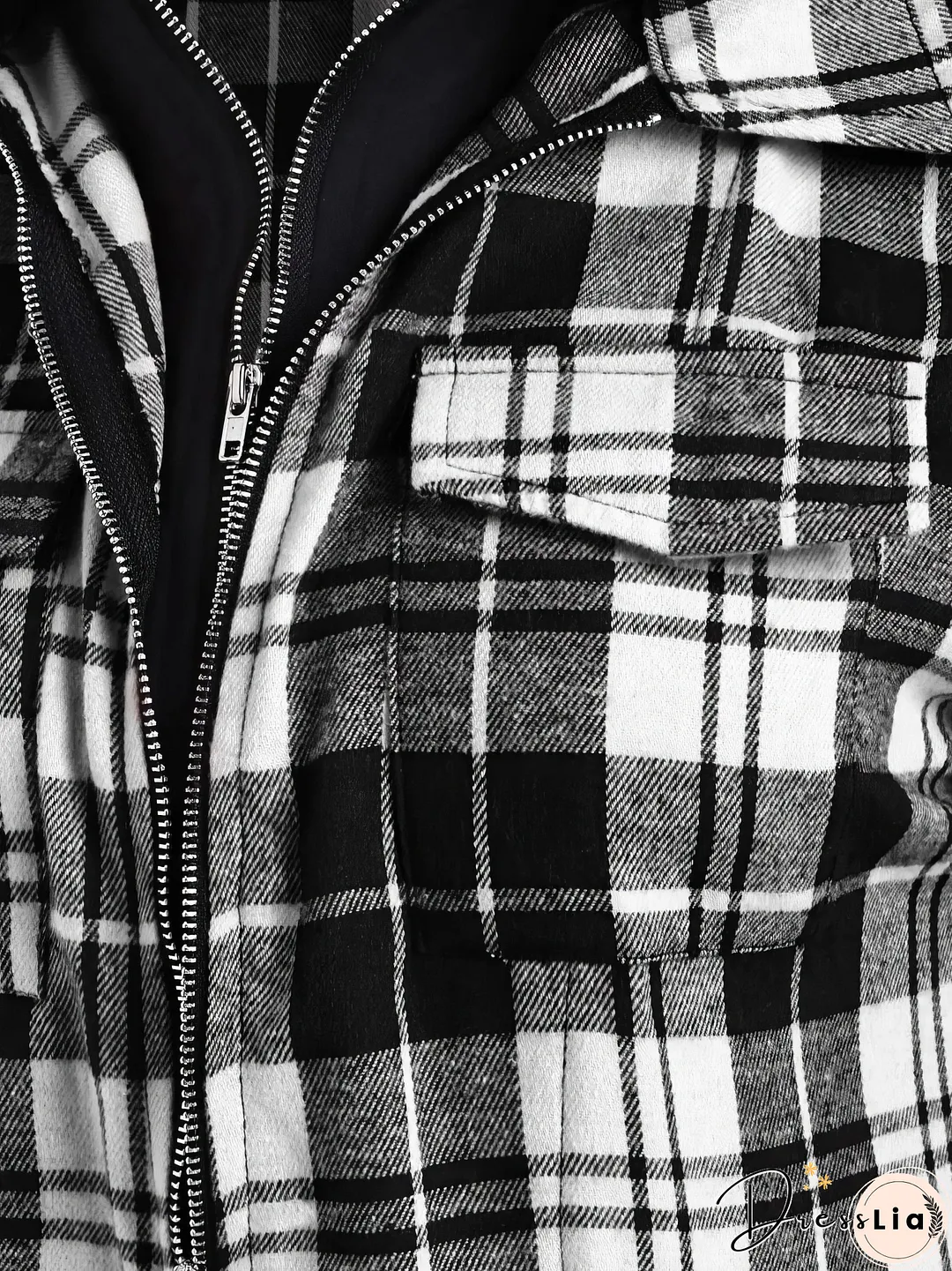 Green Plaid Corduroy Jacket with Pockets