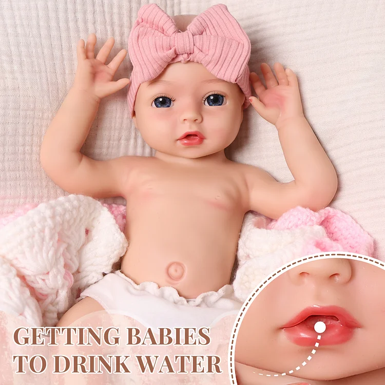 [Drink and Wet System]Babeside Terry 16" Realistic Silicone Smiling Baby Little Infant Girl Building Lovely Memories
