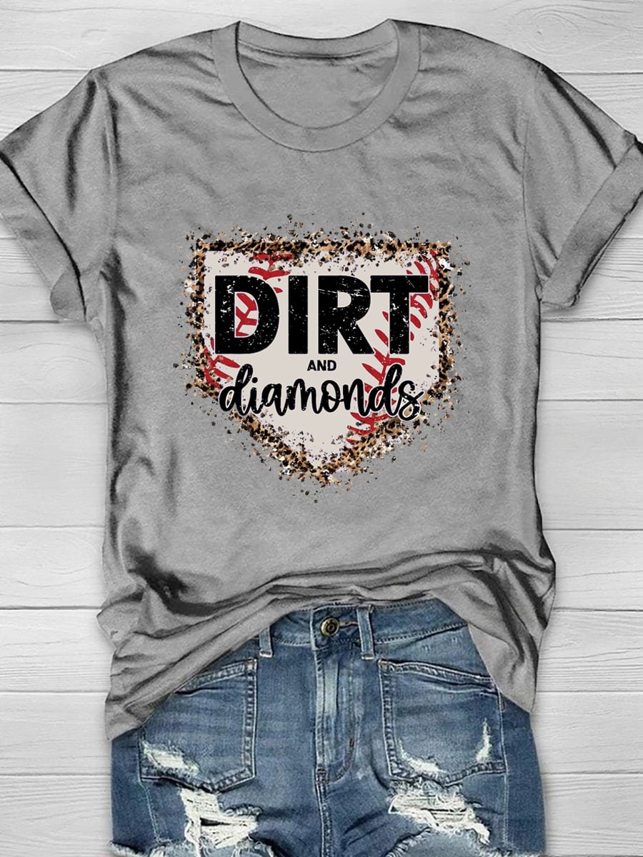 Dirt And Diamonds Baseball And Softball Print T-shirt
