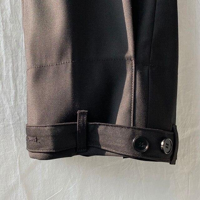 Men Korea Japan Style Streetwear Casual Bundle Hem Pants Male Loose V