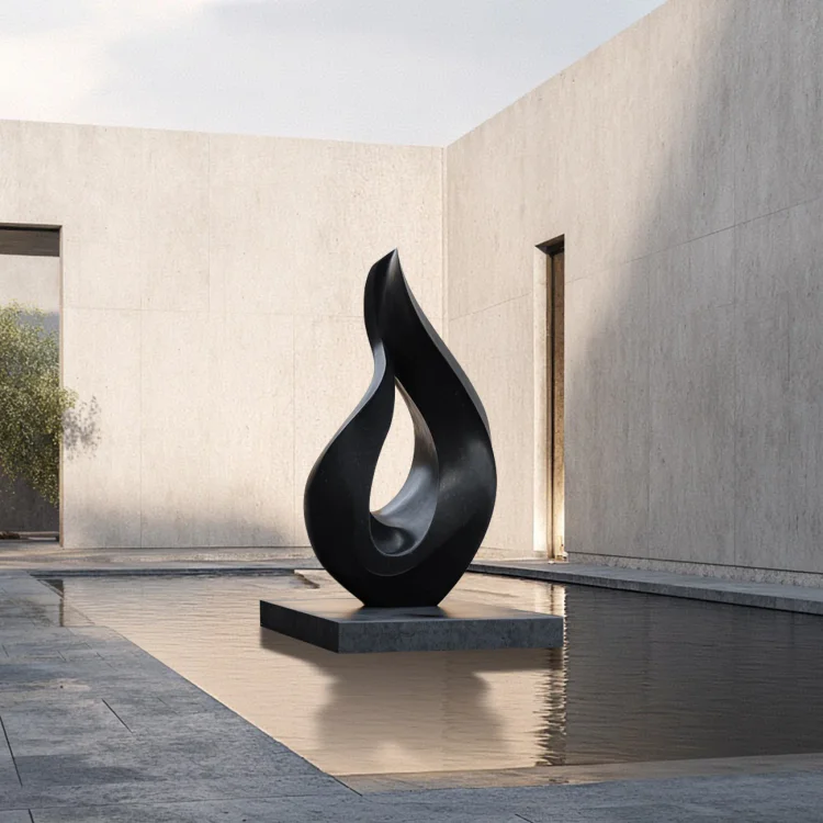 "Fluid Serenity" Abstract Bronze Sculpture Art Modern Outdoor Garden Sculpture for Sale