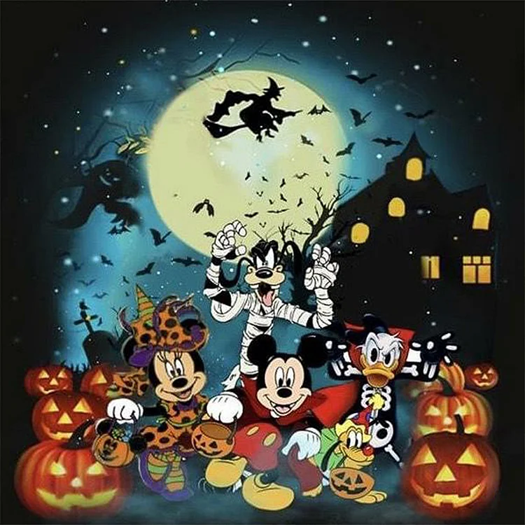 Mickey Mouse Halloween Party 40*40CM(Canvas) Full Round Drill Diamond Painting gbfke