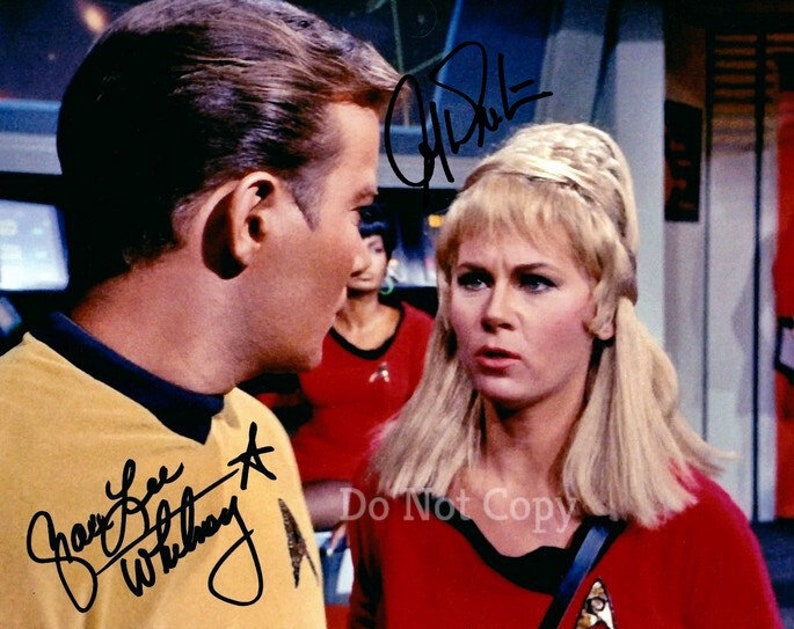 William Shatner & Grace Lee Whitney Signed Photo Poster painting 8X10 rp Autographed Picture Star Trek