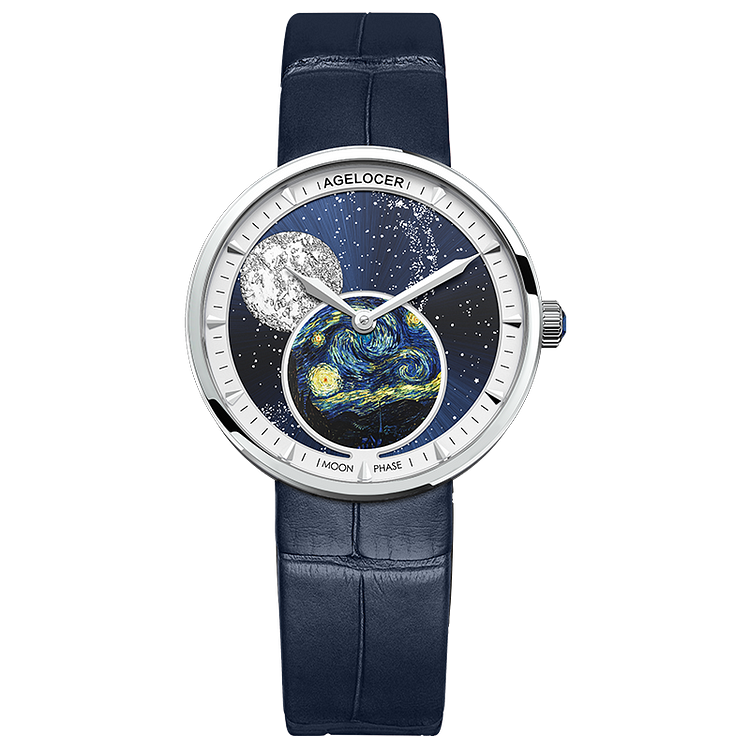 Agelocer Astronomer Series Moon Phase Quartzl Watches For Women