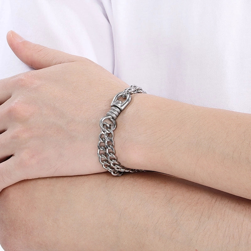 Minimalist Geometric 304 Stainless Steel Cuban Link Chain Curb Chain Bracelets In Bulk