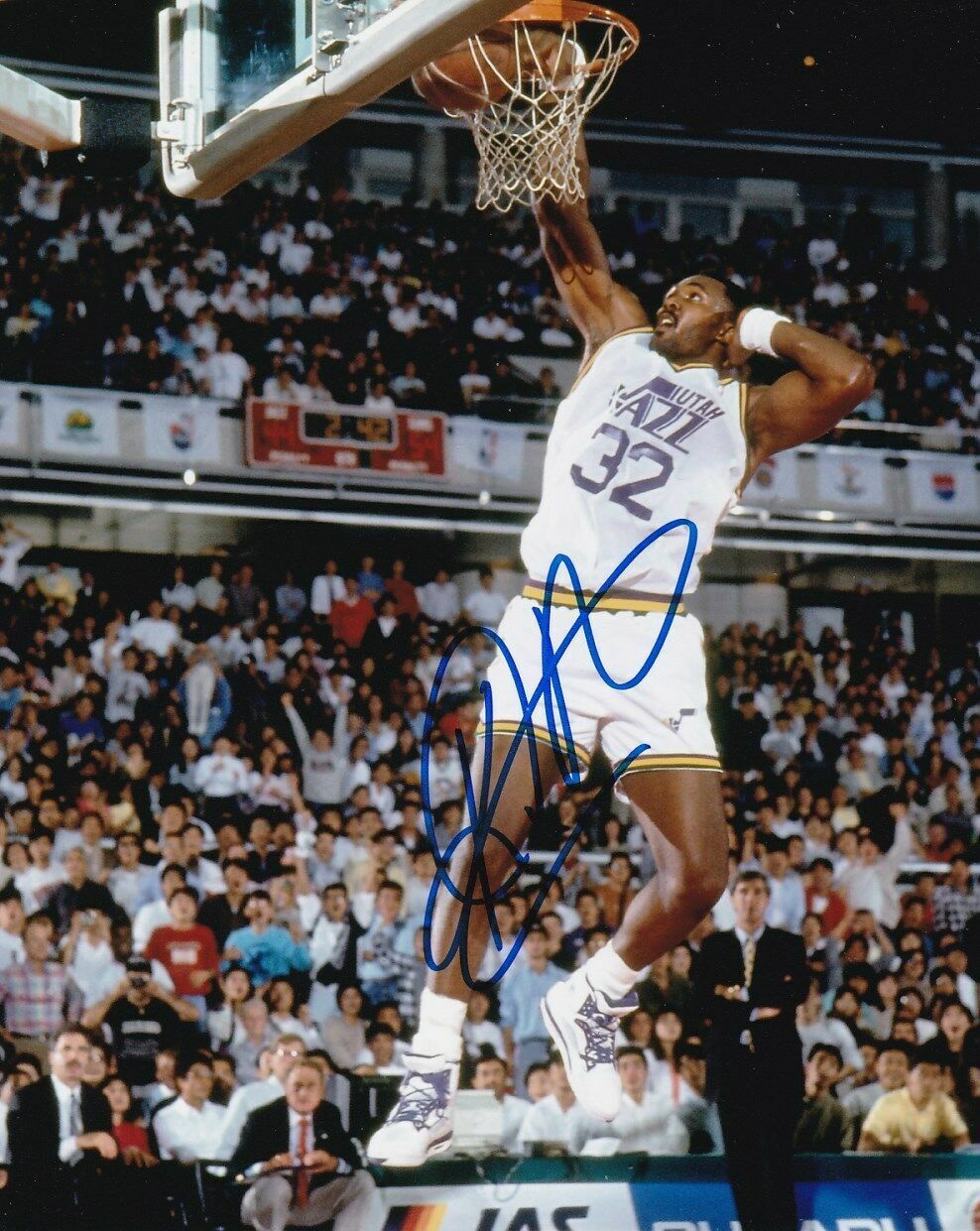 Karl Malone Autographed Signed 8x10 Photo Poster painting ( HOF Jazz ) REPRINT